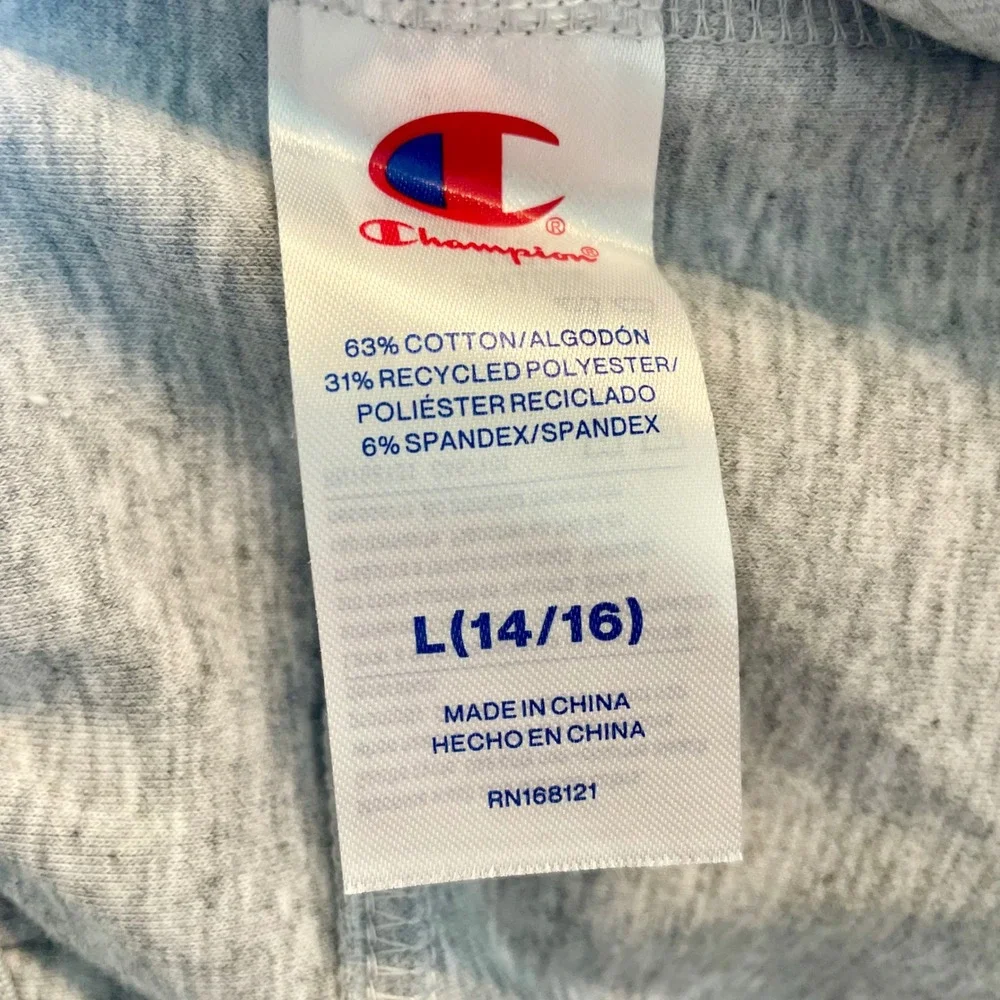 Champion Boys Heather Grey Athletic Shorts Zip Pockets Size L 14/16 NEW